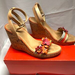 Coach Wedge Leather Sandal